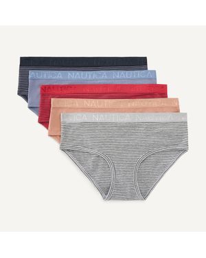 Nautica Ribbed Seamless Brief, 5-Pack - Gray