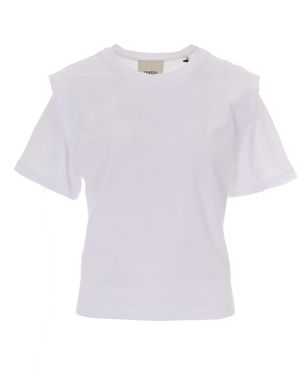 Isabel Marant Structured Puff-Sleeve Cotton T-Shirt - White