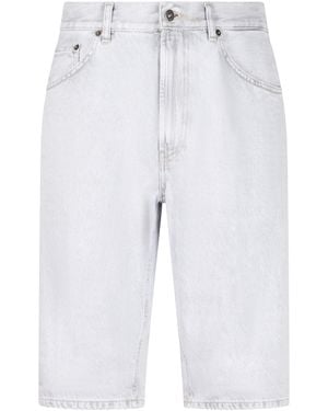 Dondup Knee-Length Denim Bermuda Shorts With Classic Five-Pocket Design - White