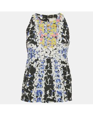 Peter Pilotto Printed Silk Sleeveless Top - Blue