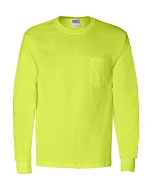 Gildan Ultra Cotton Long Sleeve Pocket T-Shirt - Yellow