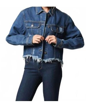 Hidden Jeans Rebel Frayed Denim Jacket - Blue