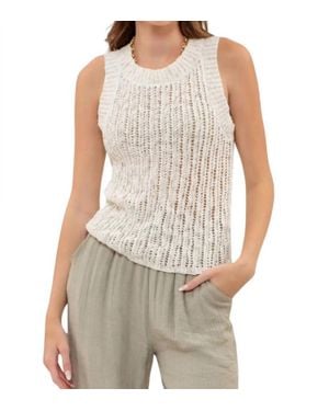 Blu Pepper Crochet Knit Tank Top - White