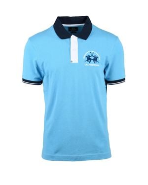 La Martina Light Stretch Cotton Polo Shirt - Blue