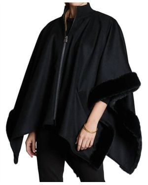 tyler boe Leslie Fur Zip Cape - Black