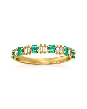 RS Pure Ross-Simons Emerald And Diamond Ring - Green