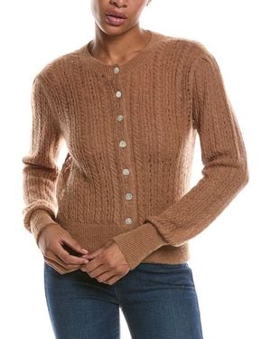 Madewell Pointelle Stitch Alpaca-Blend Cardigan - Brown