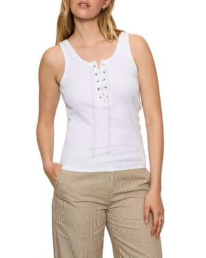 Sanctuary Go To Lace Up Tank - White