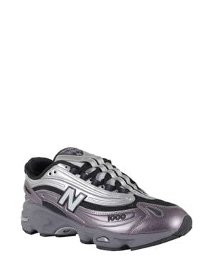 New Balance High-Performance Sneakers With Metallic Leather And Mesh Upper - White