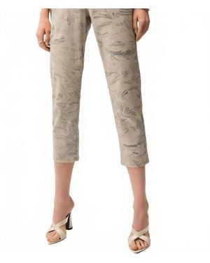 Joseph Ribkoff Abstract Print Slim Crop Jeans - Natural