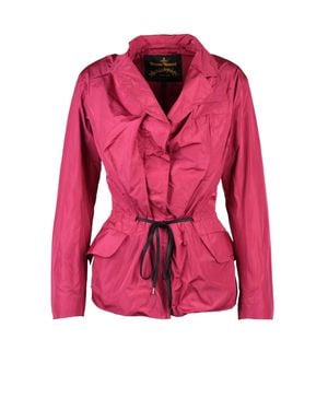 Vivienne Westwood Structured Fuchsia Jacket With Unique Ruched Detailing - Pink