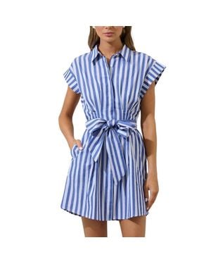 Sugarlips Samera Button Up Mini Dress - Blue