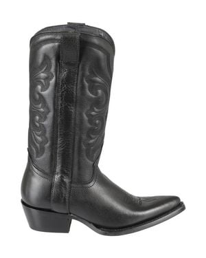 Ash Destroyer Nappa Mid-Calf High Boots - Black