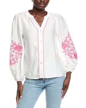 ANNA KAY Smoking Fleur Blouse - White