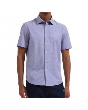 Bugatchi Miles Ooohcotton Short Sleeve Shirt - Blue