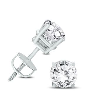 SSELECTS 14K 2 Carat Tw Ags Certified Diamond Solitaire Earrings - White