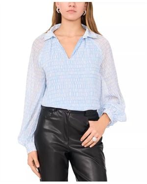 Vince Camuto Collared Raglan Sleeve Blouse - White