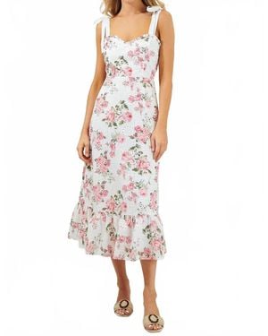 Sugarlips Villa Garden Eyelet Midi Dress - White