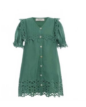 Sea Girl's Leila Eyelet Dress - Green