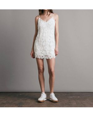 Rag & Bone Aleah Crochet Mini Dress In Ivory - Gray