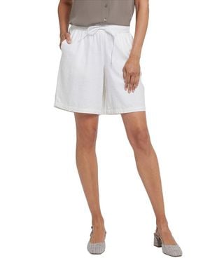 NYDJ Breezy Linen-Blend Bermuda Short Jean - White