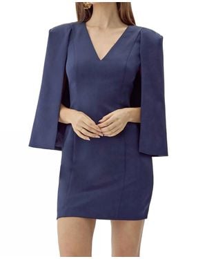 Adelyn Rae Maxine Cape Dress - Blue