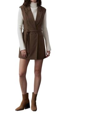 Crescent Brooke Blazer Dress - Brown