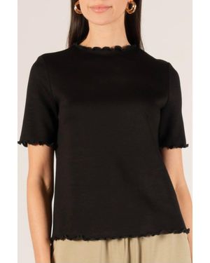 P.Cill Ruffle Short Sleeve Top - Black