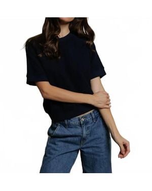 PERFECTWHITETEE Kennedy Short Sleeve Crewneck Sweatshirt - Black