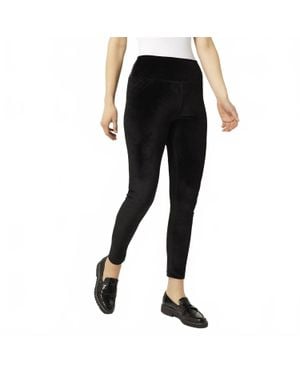 Coco + Carmen Rowan Wide Waist Velour Legging - Black