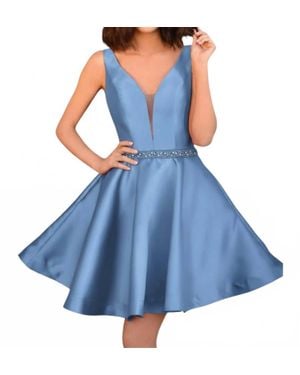 Clarisse Fit And Flare Sleeveless Dress - Blue