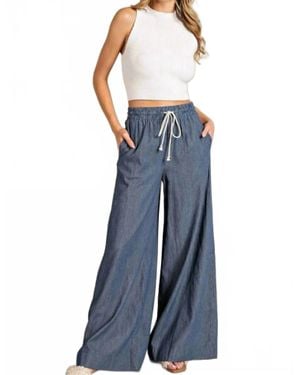 Eesome Diane High Waisted Wide Leg Pants - Blue