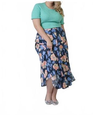 Tanya Taylor Allura Midi Skirt - Blue
