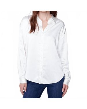 Charlie b Satin Long Sleeve Blouse - White