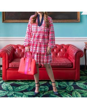 Sail To Sable Charlotte Plaid Dress - Red