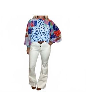 Jodifil Chiffon Top Blouse - Blue