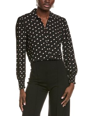 Tahari Button Blouse - Black