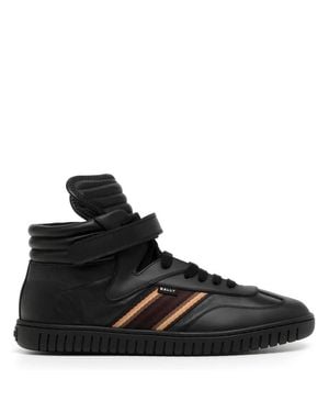 Bally Parrel-Midribbon Calf Plain High-Top Sneakers - Black