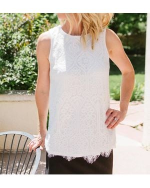 Apricot Eyelash Lace Tank - Gray