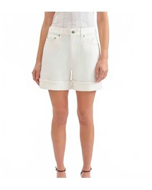 DAZE Easy Rider Mid Rise Cuffed Short - White