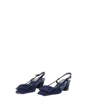 Roger Vivier Pointed Toe Slingback Shoes With Decorative Buckle - Blue