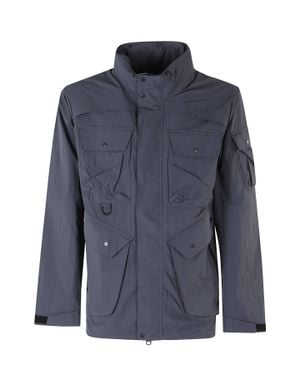 JG1 Mag Fusion Flight Jacket With High Collar And Versatile Pockets - Blue