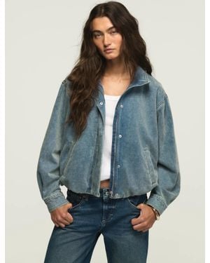 Lucky Brand Velvet Denim Luxe Jacket - Blue
