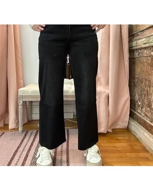 VERVET BY FLYING MONKEY Crop Slim Wide Jeans - Black