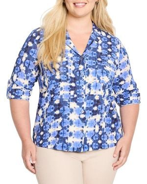 NIC+ZOE Plus Shibori Stone Shirt - Blue