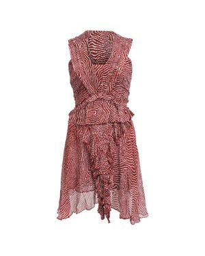 Isabel Marant Macy Printed Mini Dress - Red