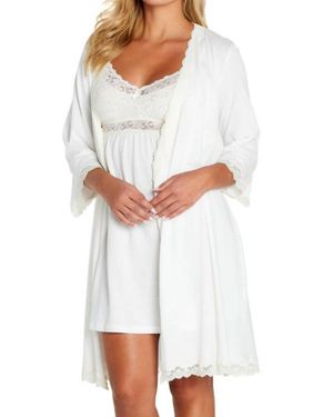 Twelve Eighty Eight Leslie Three Quarter Sleeve Robe - White