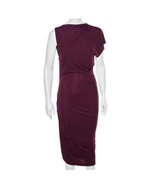 Roland Mouret Jersey Draped Detail Midi Dress - Purple