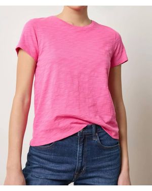 Lilla P Short Sleeve Back Seam Crewneck Tee - Pink