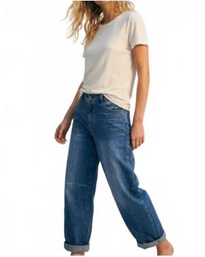 Q2 Soft Touch Essential Round Neck Tee - Blue